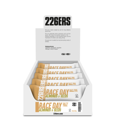 BOX RACE DAY BAR SALTY TRAIL 226ers - słony baton eneregtyczny o smaku migdałów i pestek dyni, 40g. (30 sztuk)